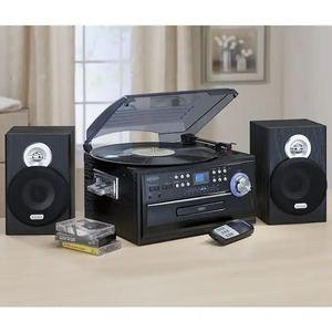lot 37 image: Jensen 3-Speed Stereo Turntable with CD, Cassette and AMFM Radio