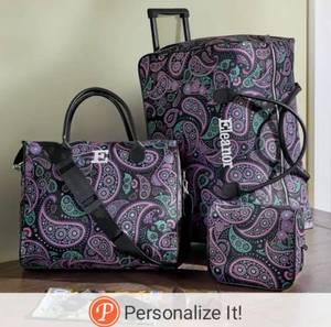 lot 43 image: 3-Piece Weekender Set - Purple Paisley