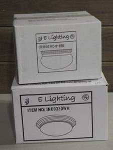 lot 125 image: 11 Flush Mount  White & 9 Flush Mount  Brushed Nickel