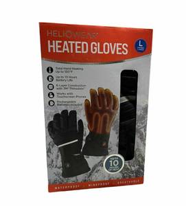 lot 110 image: HELIOWEAR Heated Gloves Unisex Size Large L Touchscreen & Recharge Batteries