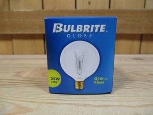lot 131 image: Lot of 27 Bulbrite G16 12 Clear Bulbs