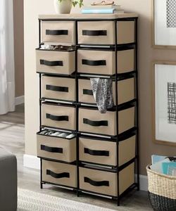 lot 132 image: 12-Drawer Storage Organizer - Tan