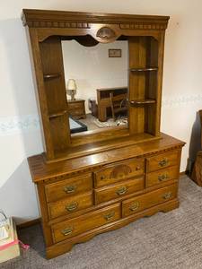 Vintage Athens Wood Dressing Table with Mirror