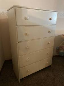 White 5-Drawer Dresser