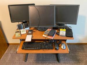 Computer Desk with Assorted Electronics