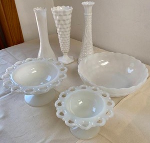 White Milk Glass Dishes