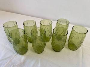 Set of 8 Green Glasses