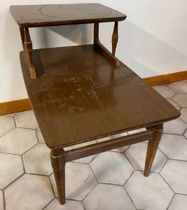 Golden Oak MCM Side Table