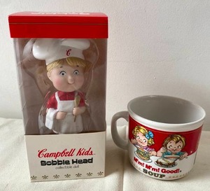 Vintage Campbell Kids Bobble Head, Mug