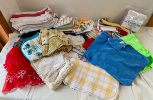 Assorted Kitchen Towels & Apron Skirts