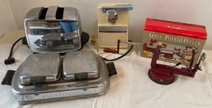 Vintage Kitchen Items, Waffle Iron, ApplePotato Peeler, and More