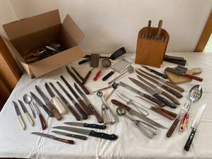 Large Lot of Kitchen Utensils and Cutlery
