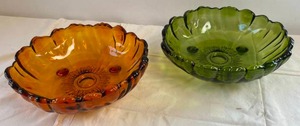 Colored Glass FruitServing Bowls