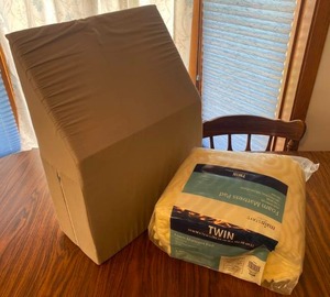 Twin Foam Mattress Pad, Wedge Pillow