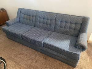Vintage Blue Patterened Couch