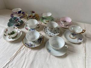 Lot of 11 Teacups with Saucers