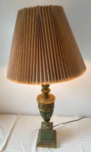 Golden-Toned Lamp with Shade