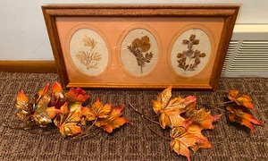 Pressed Flower Framed Art, Decorative Wall Leaves