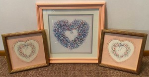 Framed Floral Heart Art