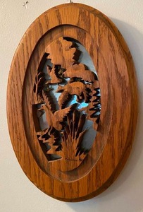 Wood Framed Duck Mirror Art