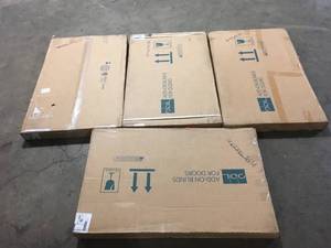 lot 24 image: Lot of Assorted ODL White Cordless Add On Enclosed Aluminum Blinds with 12 in. Slats, for 22 in. Wide x 36 in. Length Door Windows Customer Returns See Pictures