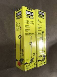 lot 51 image: 2 Lots RYOBI ONE 18V 13 in. Cordless Battery String Trimmer (Tool Only)   Customer Returns See Pictures