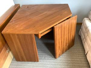 Teak Wood Corner Desk