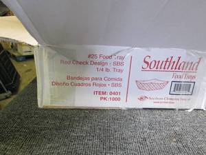 case of southland food trays #25 fo...