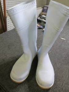 size 12 white rubber boots ...