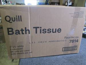 case of quill bath tissue 2-ply whi...