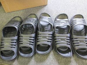 5 pairs of black sandals ...