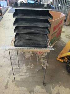 lot of hanging file rack wicker top...