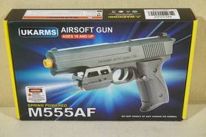 UKArms M555AF Spring Powered Airsoft Pistol with Laser