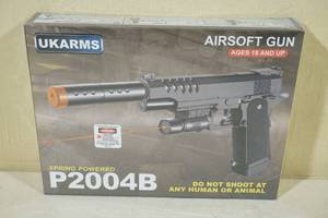 UKArms P2004B Spring Powered Airsoft Pistol with Laser