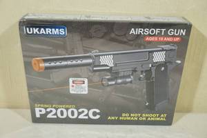 UKArms P2002C Spring Powered Airsoft Pistol with Laser