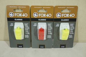 3 Fox 40 Classic Pealess Whistles