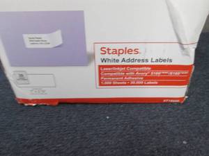 Staples LaserInkjet Address Labels...