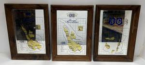 lot 12 image: Three Vintage B&G Wine Advertisement Framed Mirrors 15 x 21
