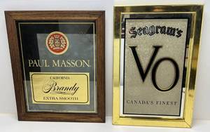 lot 14 image: Two Wood Framed Vintage Liquor Advertisment Mirrors 1 16 x 24 1 19 x 23