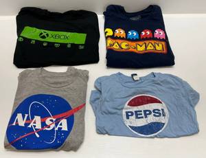 lot 32 image: Group Of Misc. Vintage T-Shirts Including Pepsi XL, NASA LG, Pac-Man XL And XBOX XL