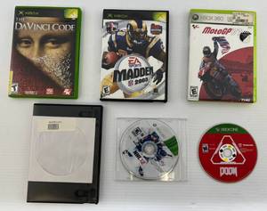 lot 49 image: 6 Misc. XBOX Games 1 XBOX ONE DOOM, 3  XBOX 360 And 2 XBOX