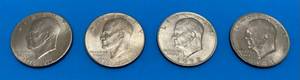 lot 62 image: Group Of Eisenhower Dollars Including 2 Bicetennial 1776-1976, 1 1971, 1 1972