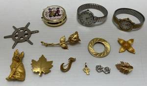 lot 78 image: Group Of Misc. Vintage Costume Jewelry And Watches