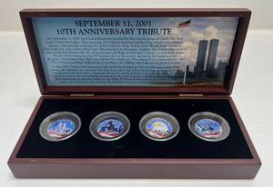 lot 98 image: The Matthew Mint Remember September 11Th Half Dollar Painted Set With Case And COA