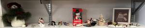 lot 106 image: Shelf Full Of Vintage Misc. Christmas Dcor