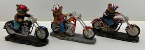 lot 120 image: Group Of 3 Born To Ride Collection (Faithful Fuzzies) Made In America Sculptures