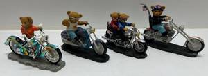 lot 121 image: Group Of 4 Born To Ride Collection (Faithful Fuzzies) Made In America Sculptures