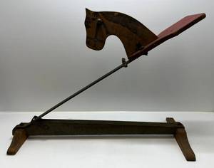 lot 124 image: Antique Childrens Leaf Spring Rocking Horse