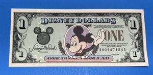 lot 181 image: 1998 Disney Dollars One Disney Dollar In Protective Sleeve