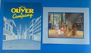 lot 199 image: 1996 Disney Exclusive Commemorative Lithograph Oliver & Company With Protective Sleeve